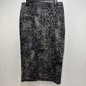 NYCC Womens Snakeskin Midi Pencil Skirt Size M Edgy  Chic Mobwife Glam Rock
